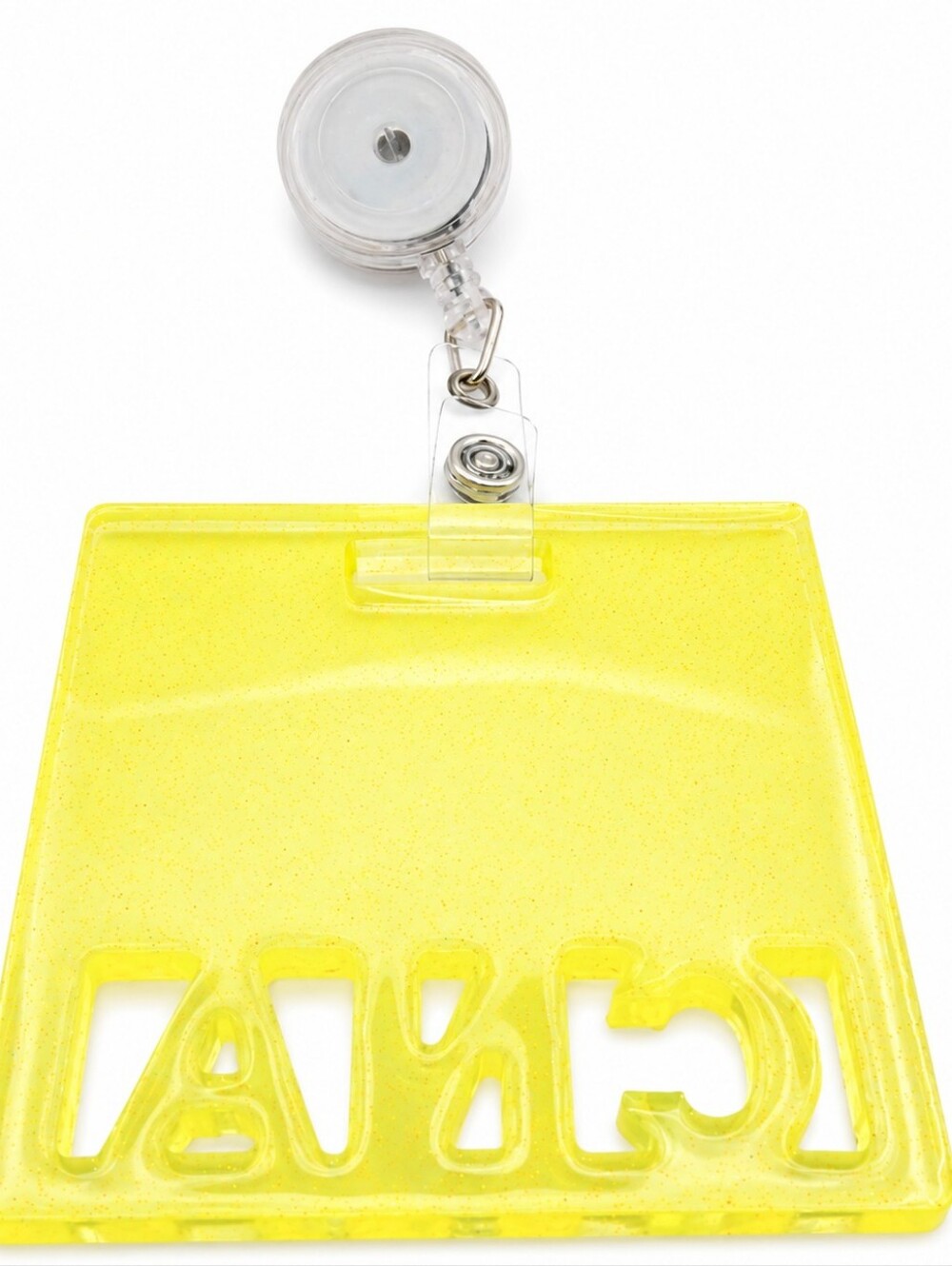 Custom Neon Yellow Epoxy Resin CNA Badge Buddy DIY - Picture 2 of 4